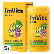 종근당건강 아임비타 멀티비타민 미네랄 구미 300g, 100정, 5개