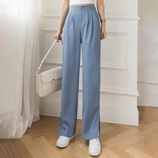 페이퍼먼츠 여성용 핀턱 와이드 트임 롱 슬랙스 팬츠 00456