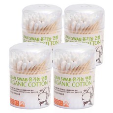 올웨일리 국산 오가닉 면봉 이탈리아 코튼, 100개입, 4개