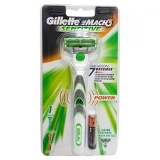 질레트 마하 3중날 센서티브 파워 면도기, 1개입, 1개