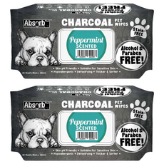 absorb plus 寵物活性碳濕紙巾, 80張, 2包