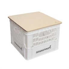 snowowl 多用途牛奶箱 + 木質上蓋, 白色, 1套