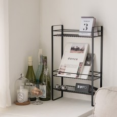 efactory Judy N 浴室廁所多功能收納3層置物架, 黑色, 1個