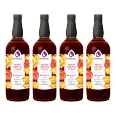 포모나 복숭아아이스티 시럽, 1L, 4개