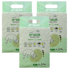 SPARKLES 環保極細豆腐貓砂, 綠茶, 2.5kg, 7L, 3包