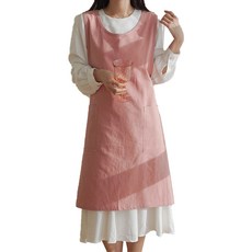 Hansday 迷你開衩亞麻圍裙, 粉紅色, 1個