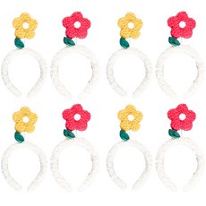 PARTYSHOW 小花造型派對髮箍 2款, 黃色+玫瑰粉, 4套