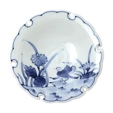 高山陶器 小皿 直徑11.2x高1.7cm, 花鳥草花雪輪, 1個