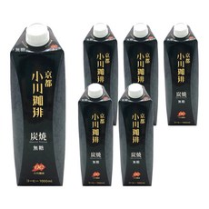 小川 炭燒咖啡 無糖, 1L, 6瓶