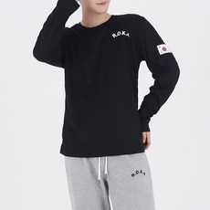 Aemily 男士涼感透氣ROKA長袖T恤, 黑色