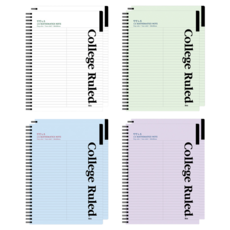ibis PP 雙拼筆記本 4款組合, 2套, 白色 + 綠色 + 天藍色 + 紫色