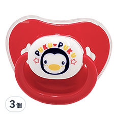 PUKU 藍色企鵝 拇指型較大安撫奶嘴, 矽膠奶嘴, 6個月以上適用, 6個月以上, 顏色隨機, 3個