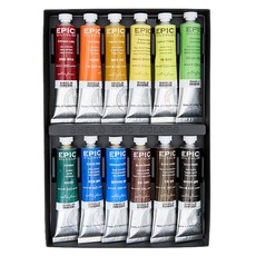 SHIELD 盾牌 Epic 油畫顏料 A套組, 50ml, 12色