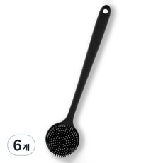 Livemore 低刺激雙面軟毛身體刷, 黑色, 6個, 1入