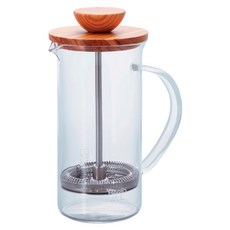 HARIO 好璃奧 自然風濾壓壺 300ml, 原木色 + 透明色, 1個