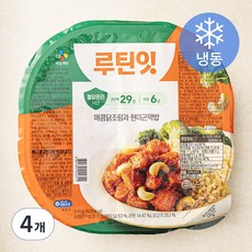 CJ제일제당 루틴잇 매콤닭조림과 현미곤약밥 (냉동), 346g, 4개
