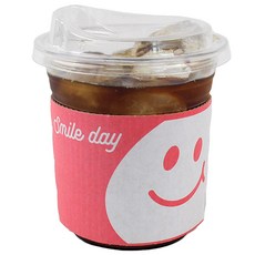 Inp PET冰杯 92mm 360ml 杯身 + 飲用杯蓋 + 笑臉粉紅杯套組, 100套