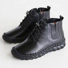 단골언니 여성용 소가죽 털 첼시 티오프 앵클부츠