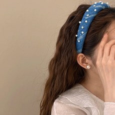 Paperments 丹寧抓痕與珍珠髮箍 10262