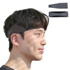 SUMMERTECT 機能性涼感髮帶, 深灰色, 2個