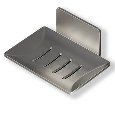 浴室高級免鑽孔肥皂架, 1個, 深灰色