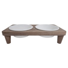 Catfeet 方形高腳雙碗, 黑胡桃木製, 1個