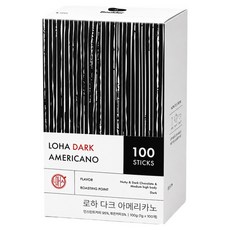 LOHA 다크 아메리카노 원두스틱커피, 1개, 100개입, 1g