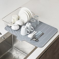 comet 矽膠排水碗盤瀝乾墊 特大號, 1個, 單一顏色, 1層