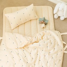 아이자리 크리미워싱 자수누빔 애착 어린이집 낮잠이불세트 일체형, 무무레몬