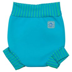 Splash About 游泳尿布褲 水藍 珊瑚綠條紋 0~4個月, S(3~6kg), 1件