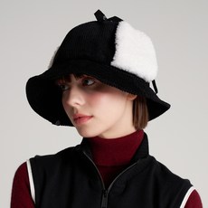 TECH SKIN 燈芯絨耳罩高爾夫漁夫帽, 黑色, 1個