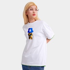 엘런아시 20수 캡베어 레이어드 오버핏 반팔 티셔츠