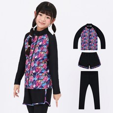 aquatica 兒童拉鍊防磨衣 + 水上運動緊身褲 + 短褲套組 AQA335