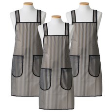 Rosa Home條紋聚氨酯圍裙 中, 黑色, 3個