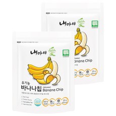 내아이애 동결건조 과일 유기농 바나나칩, 25g, 2개