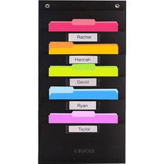 Cbucks 單5個名稱標籤袋牆清除文件, 黑色, 1個