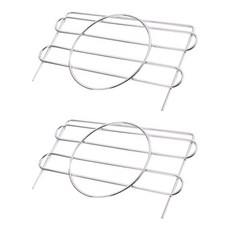 KI WISH 居家生活 鍍鉻圓圍籬 鐵架專用補強配件 適用長度35cm L26.5xH14cm, 銀色, 2個