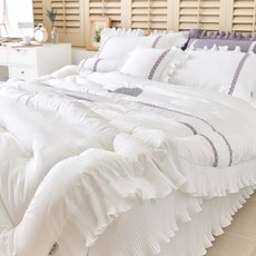 류금숙 플리츠 차렵이불 이중 프릴 침대커버세트