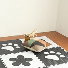 EVA巧拼 4入+收邊條 8入, 腳印款+花朵款