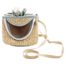 編織外出包 小寵, 1個, 淺綠色