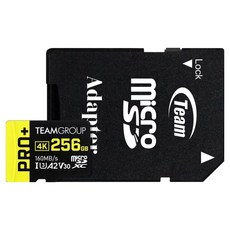 TEAMGROUP 十銓 256GB 快閃記憶卡 PRO+ MICRO SDXC UHS-I 附轉卡, 4K, 1個