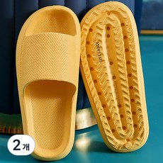 라이프란스 층간소음 방지 사무실 EVA 쿠션 실내화, 옐로우, 2개