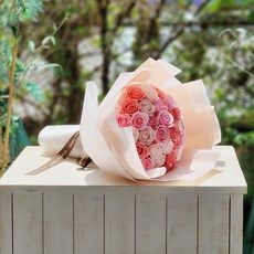 烈焰玫瑰香皂花50朵花束, 粉紅色, 1個