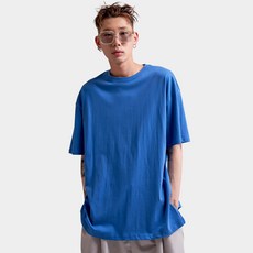 엘런아시 20수 무지 옆트임레이어드 오버핏 반팔 티셔츠