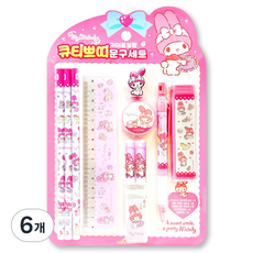 三麗鷗 可愛爆棚 Cutie Petit 美樂蒂 文具組, 6個, 混色