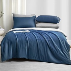 J-bedtime 床寢時光 石墨烯x天絲鋪棉四季涼被 台灣製, 深鑽藍