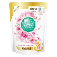 植淨美 Fresh Sense 草本濃縮洗衣精補充包 玫瑰甜心香氛, 1.8L, 6包