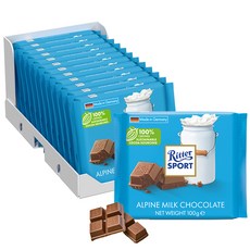 Ritter Sport Alpine牛奶巧克力, 100g, 12包