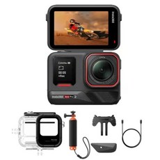 인스타360 듀얼 배터리 액션 카메라 Ace Pro 2 + 전용 다이브 케이스 + 플로팅 핸드 그립 부력봉 세트, 블랙 블랙