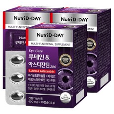 Nutri D-DAY 眼睛護理葉黃素&蝦紅素206 12g, 3個, 30顆